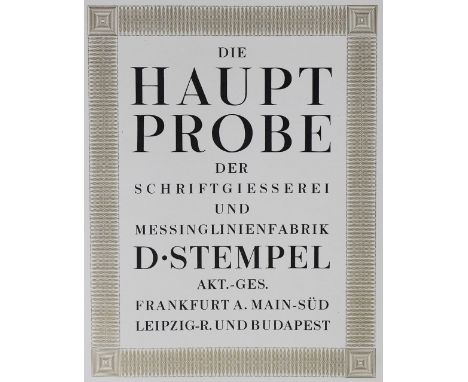 Stempel AG.: Die Hauptprobe der Schriftgiesserei und Messinglinienfabrik D. Stempel. Mit zahlreichen farbigen Illustrationen.