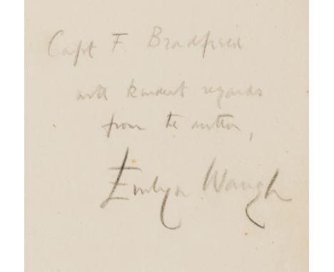 Waugh (Evelyn) When the Going Was Good, first American edition, signed presentation inscription from the author to Captain F.