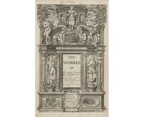 Jonson (Ben) The Workes..., vol.1 only (of 3), 2 parts in 1 vol., engraved architectural title, lacking engraved portrait, a 