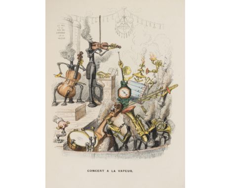 Grandville (J.J. ) Un Autre Monde, first edition, 36 engraved plates (34 hand-coloured), light spotting on title, 19th centur