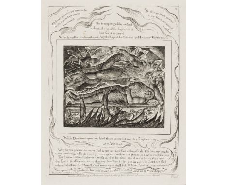 Blake (William, 1757-1827) "With Dreams upon my bed thou scarest me & affrightest me with Visions", plate 11 from Illustratio