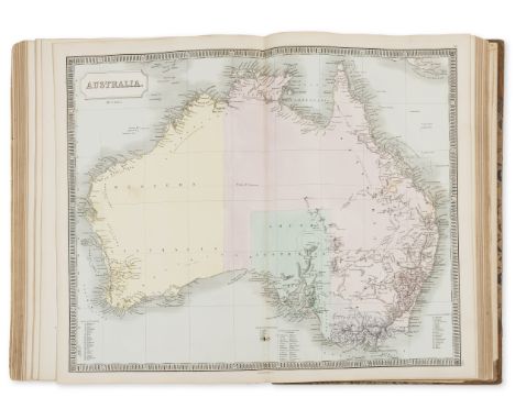 World.- Hall (Sidney) A New General Atlas..., 53 hand-coloured double-page engraved maps mounted on stubs, with Addenda/Errat