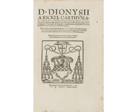 Dionysius Carthusianus. Insigne Commentariorum opus, in Psalmos omnes Davidicos..., collation: *4, A-Z6, a-z6, aa-ee6, ff4, A