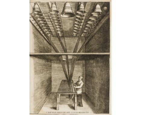 Bell ringing.- Roccha (Angelo) De Campanis Commentarius, first edition, title within woodcut architectural title, 4 engraved 