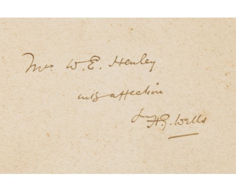 Wells  (H.G.) The Passionate Friends, first edition, signed presentation inscription from the author to Mrs W.E.Henley to fro