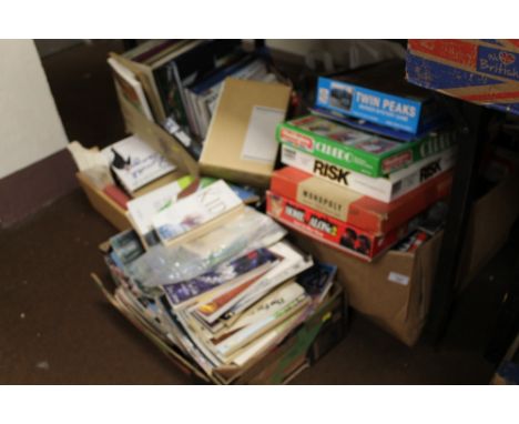 A LARGE QUANTITY OF BOOKS, VINTAGE GAMES AND MAGAZINES