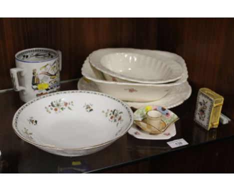 A QUANTITY OF CERAMICS TO INCLUDE SPODE, SHELLEY, A ROYAL CAULDRON PLATE SIGNED D. SIMMILL ETC.