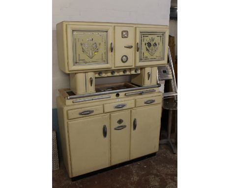 A VINTAGE FRENCH CREAM KITCHEN UNIT A/F