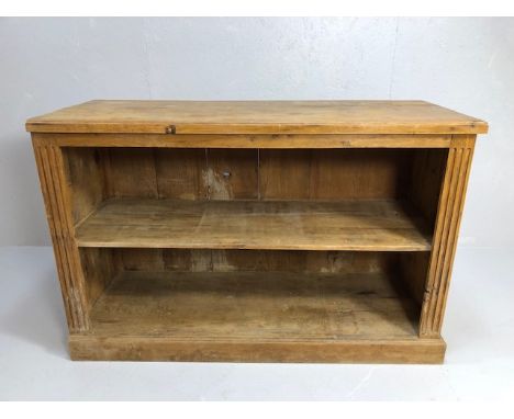 Antique Pine, Continental rustic  pine Farmhouse buffet , comprising of a wide top with open front,  a single shelf and reede