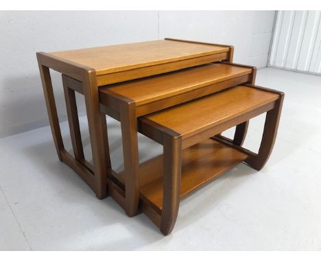 Vintage furniture, nest of mid century style side tables approximately 71x 43x 49 cm