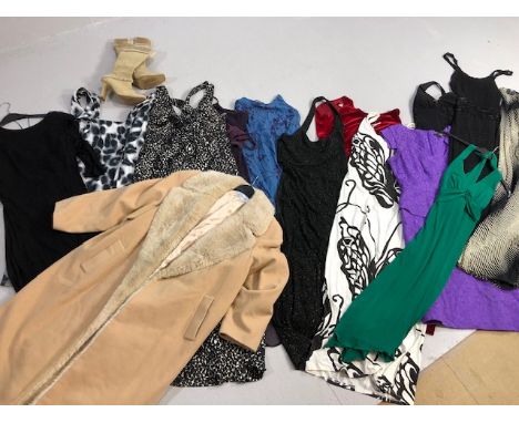 Collection of Vintage style clothes to include dresses, coats, boots etc