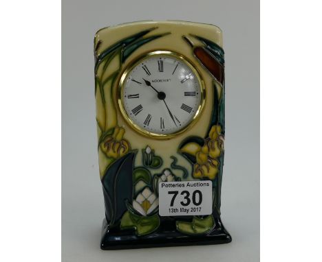 Moorcroft Lamia patterned Mantle Clock, height 15cm