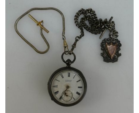 Sambrooks, Sheffield, pocket watch with chain.