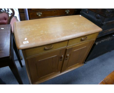 Mid Century light oak 2 door , 2 draw cupboard