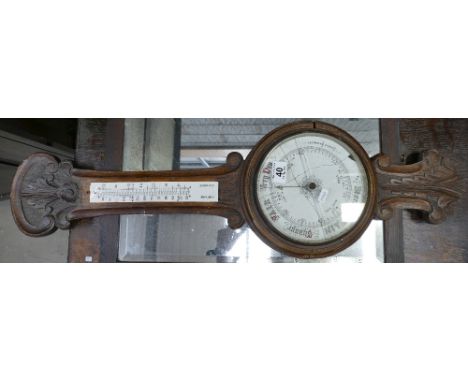 Oak cased barometer (Missing thermometer)