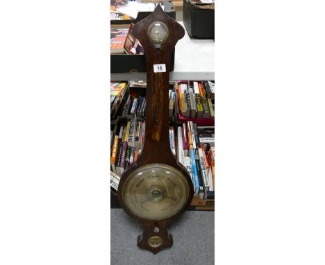 Oak cased banjo barometer (missing thermometer) 
