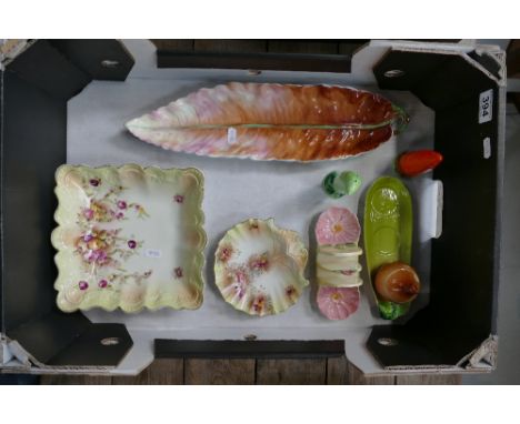 A collection of items to include Carltonware Australian pattern items, unmarked novelty condiments set, early Victorian flora