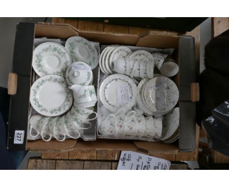 A mixed collection of tea and coffee ware to include 21 piece Aynsley Emerald Isle tea set, 18 piece Wedgwood Campion tea set