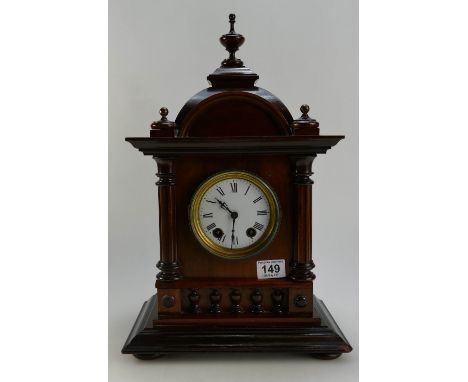Edwardian mahogany cased mantle clock.