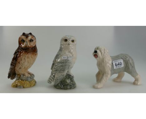 Royal Doulton Short eared owl- Whyte & Mackay Scotch Whiskey decanter, Snowy Owl Whyte & Mackay Scotch Whiskey decanter and a