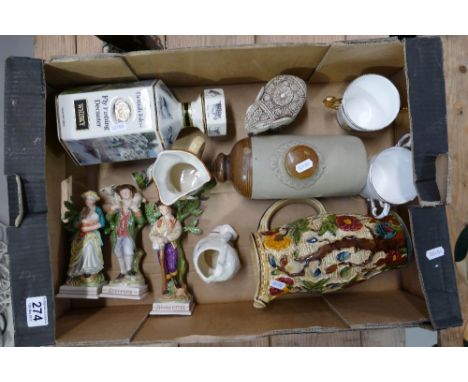 A mixed collection of items to include large embossed H.J. Woods Indian tree patterned jug, pointers of London collectors dec