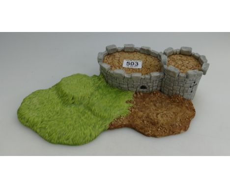 Royal Doulton Bunnykins Robin Hood ceramic display stand. (Boxed).