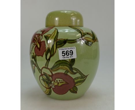 Carltonware Floral decorated lidded ginger jar, height 22cm.