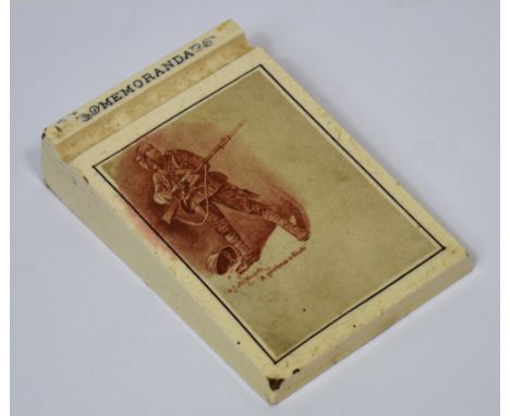 Macintyre & Co; a commemorative pen rest 'The Absent-Minded Beggar - Rudyard Kipling', with portrait of gentleman in khaki to