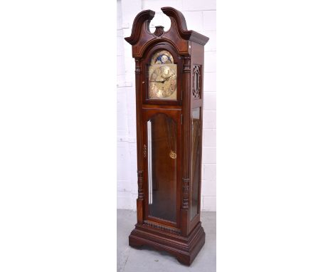 A reproduction mahogany cased longcase clock, the moon dial set with gilt Arabic numerals, inscribed 'Slight', height 204cm.