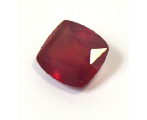 A cushion cut ruby, approx 6.87ct. **Loose gems are subject to VAT.