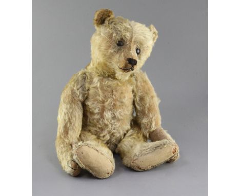 A Steiff centre seam bear, c.1908, replaced paw pads, hair loss to body, arms and legs, 20in.