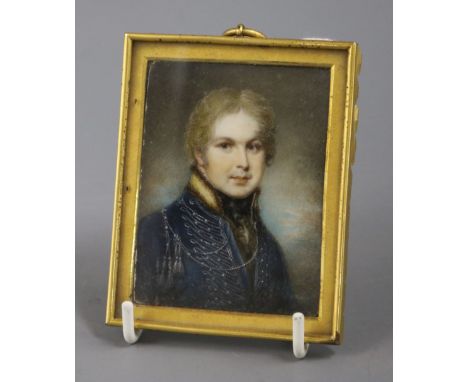 English School c.1790, portrait miniature of Richard Rochfort, Kings Royal Irish Regiment of Dragoons, on ivory, 7.5 x 5.5cm,