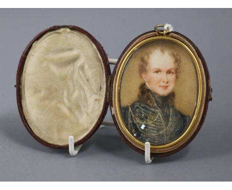 English School c.1830, portrait miniature of Colonel Richard Rochfort, Kings Royal Irish Regiment of Dragoons, 1799, on ivory