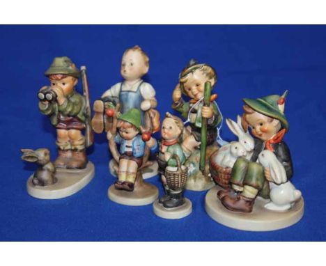 SIX HUMMEL FIGURES
all modelled as children or pairs of children, largest 12.5cm high