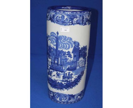 BLUE AND WHITE CERAMIC STICK AND UMBRELLA STAND 