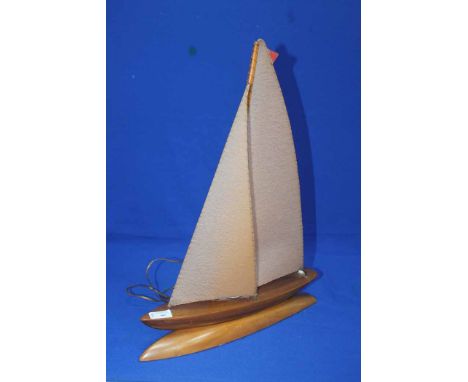 WOODEN LAMP MODELLED AS A SAILING BOAT 