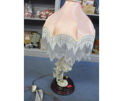A Naples Florence figural lamp with beaded shadeLocation: A3 