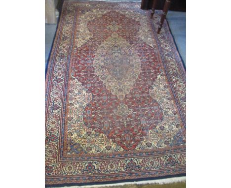 A Persian blue ground and hand stitched carpet, 137cm x 220cmLocation: RAB 