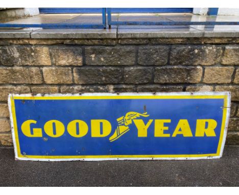 A large Goodyear rectangular enamel sign, 72 x 24". 