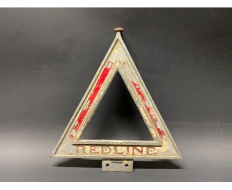 A Redline triangular petrol pump price tag frame (one half only).