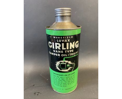 A Wakefield Luvax Girling Vane Type cylindrical quart can.