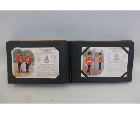 An album of ninety military postcards of Army Uniforms and Badges by Earnest Beetson.