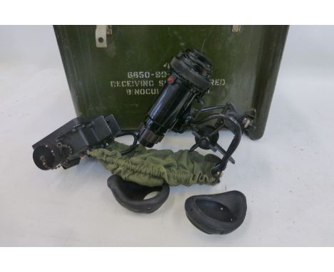A cased set of (Night Vision) 1970s Receiving Set, Infra-Red Binoculars No.1 Mk.1 in case (no helmet).