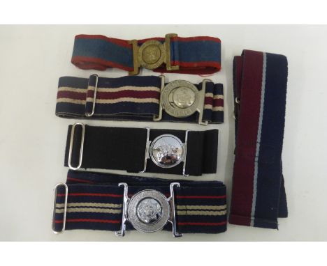 Five British Army stable belts including a Boer War Army Ordnance Corps.