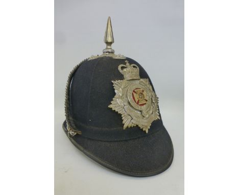 A Duke of Edinburgh's Royal Regiment blue cloth helmet.
