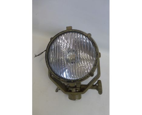A British Army armoured vehicle search light.
