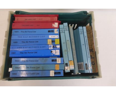 Sixteen assorted editions of The Army List, The Navy List, The Air Force List and the R.A.F. Retired List.