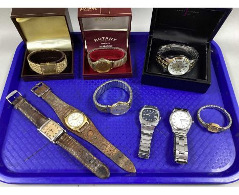 A Collection of Gent's Wristwatches, include Seiko Ref No. 855193, gilt coloured Rotary Avenger Ref No. 416 5000, Jasper Conr