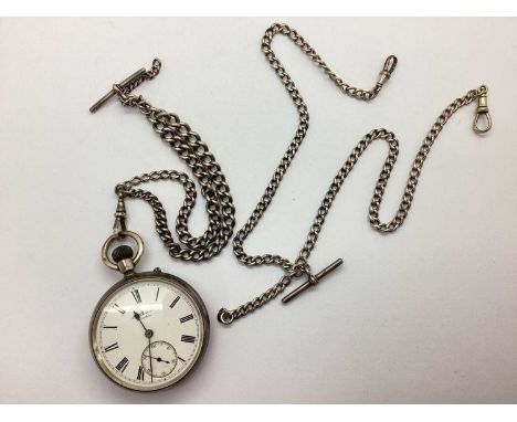 J.W. Benson; A Hallmarked Silver Cased Openface Pocketwatch, London 1892, the signed white dial with black Roman numerals and