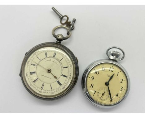 A Victorian Hallmarked Silver Cased Openface Pocketwatch, Chester 1886(?), the unsigned white dial with black Roman numerals 